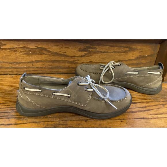 LL Bean Beige Suede Leather Flex Free Boat Shoes Women’s 9 - Picture 5 of 8